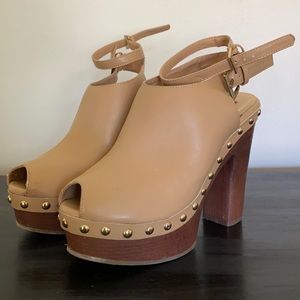 C Label Nude Clog Heels - Size 7